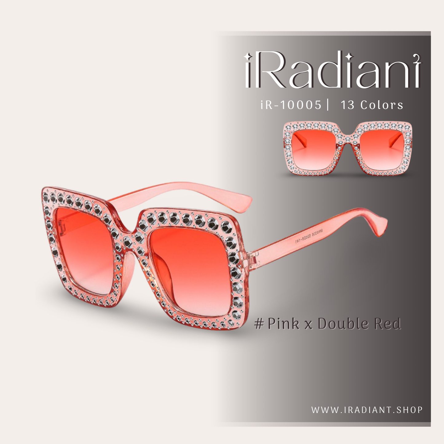 iR-10005 ︳iRadiant Oversized Rhinestone Shades ︳For Women's ︳13 Colors