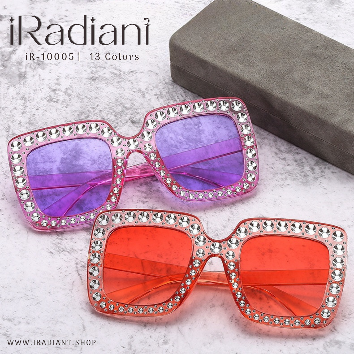 iR-10005 ︳iRadiant Oversized Rhinestone Shades ︳For Women's ︳13 Colors