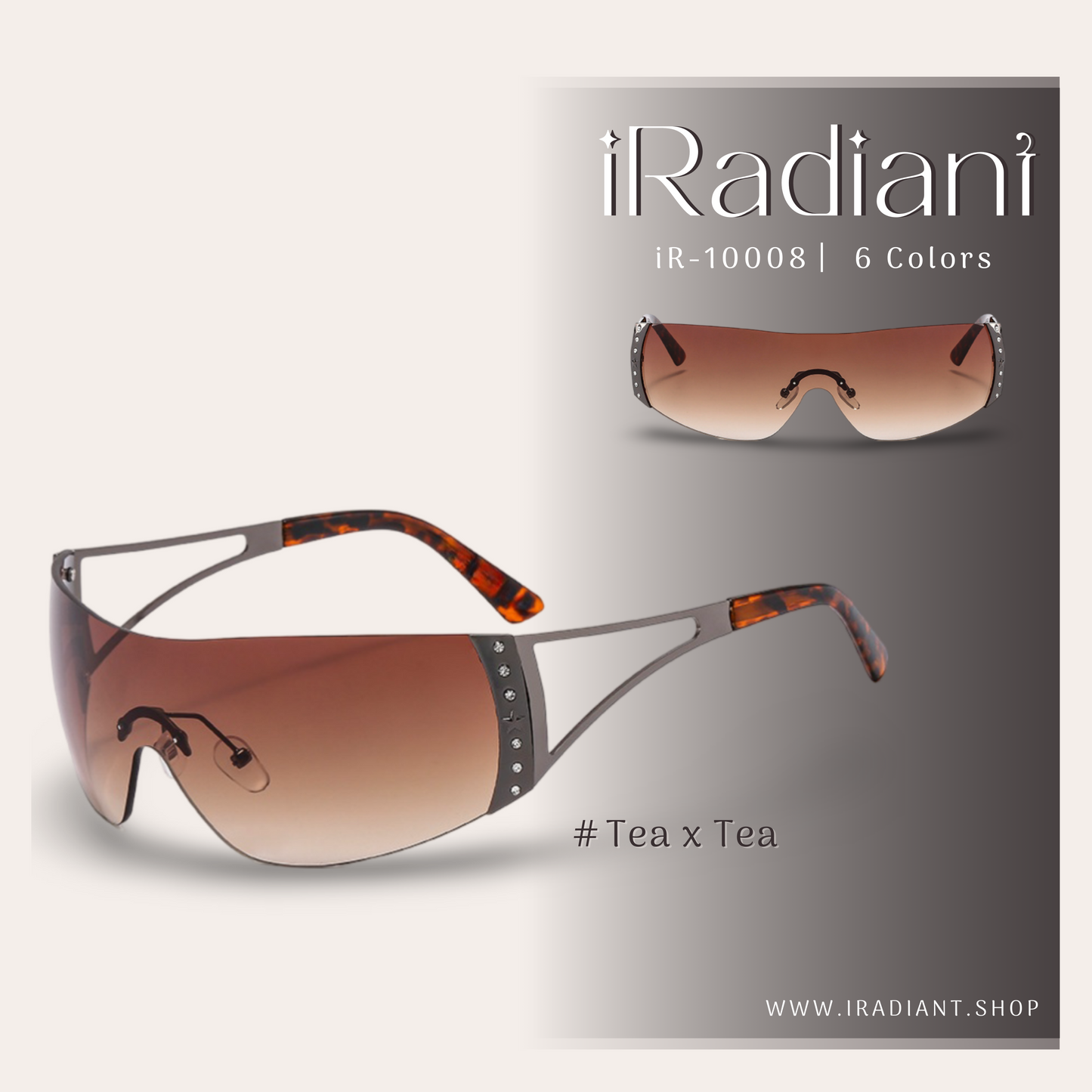 iR-10008-B ︳iRadiant Frameless Wrap Around Shades ︳For Women's ︳Tea x Tea