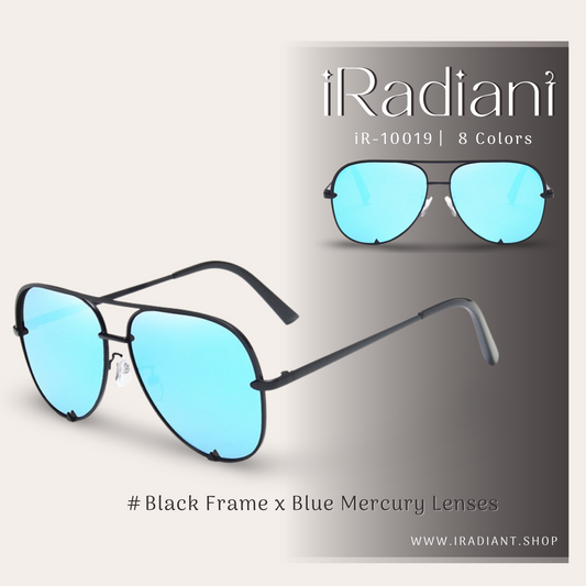 iR-10019-B ︳iRadiant Shades  ︳Unisex ︳Black Frame x Blue Mercury Lenses