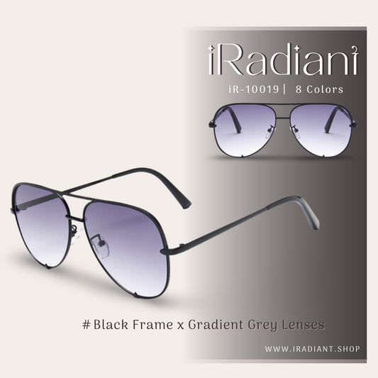 iR-10019-C ︳iRadiant Shades  ︳Unisex ︳Black Frame x Gradient Grey Lenses